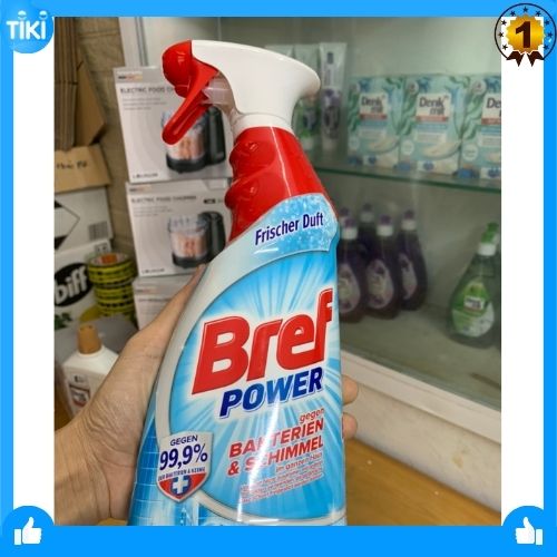 Chai xịt KHỬ TRÙNG NẤM MỐC, VI KHUẨN diệt 99,9% vi khuẩn Bref Power 750ml, hiệu quả tức thì chống lại 99,99% tất cả vi khuẩn và vi trùng.