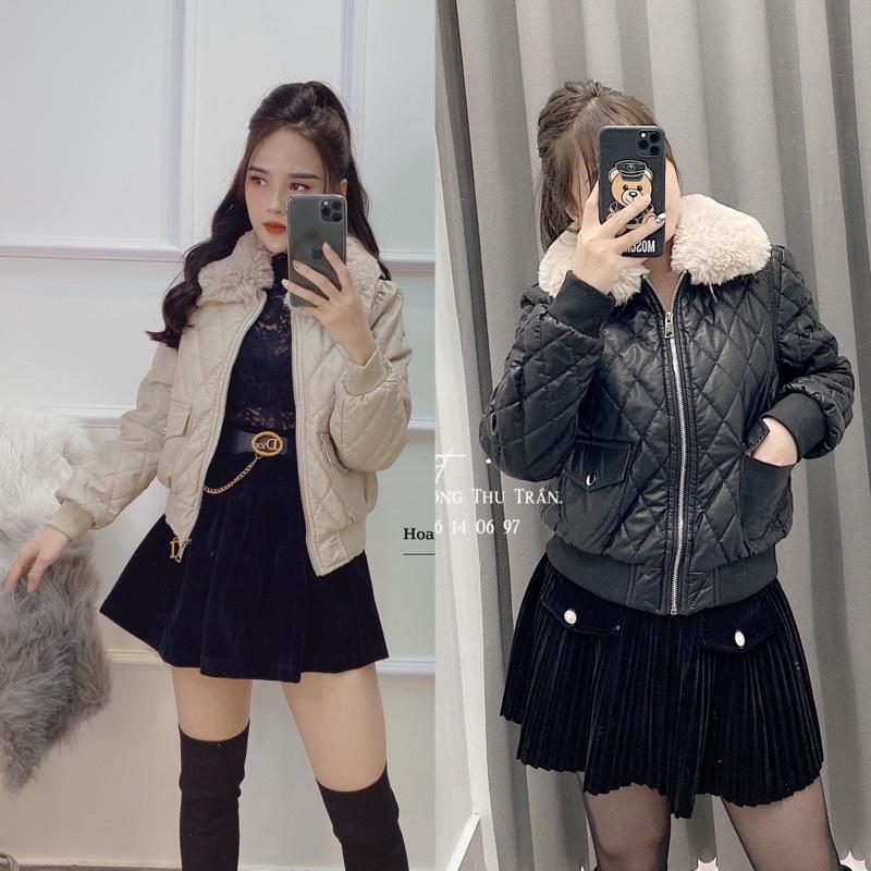 Áo Phao Cổ Lông Lót Lông Siêu Ấm, Áo Phao Lót Lông Cừu 2 Màu Siêu Xinh Có Ảnh Thật Kèm Video