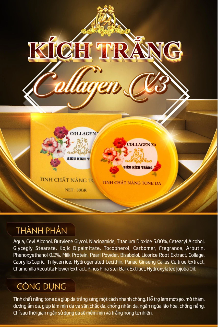 Kem DưỡngTrắng Da Toàn Thân Body Collagen X3 Luxury 250g Mỹ Phẩm Đông Anh Chính Hãng