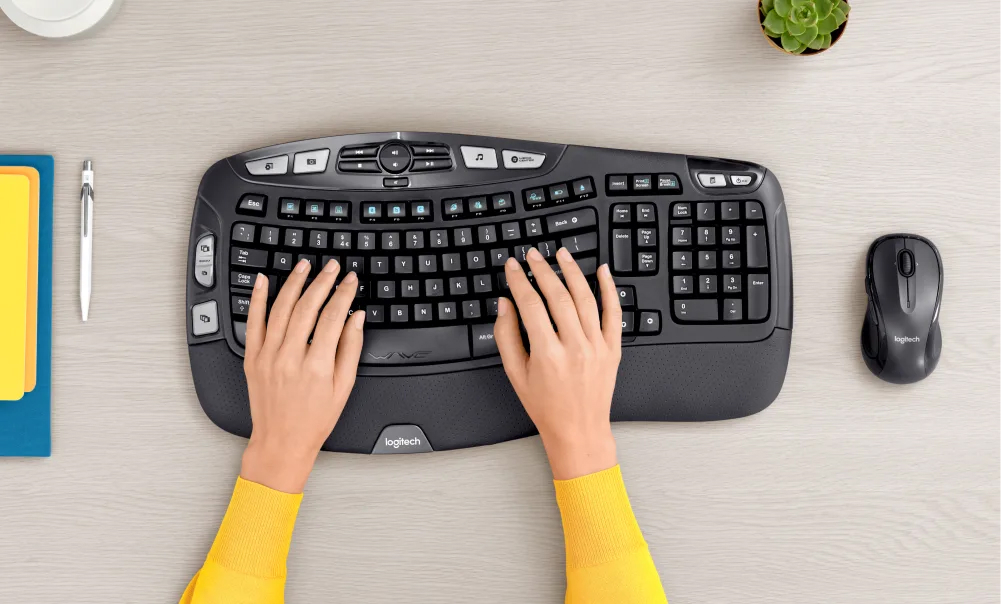 Bộ Phím Không Dây Cao Cấp Logitech K350 Thiết Kế Công Thái Học Độc Đáo - Hàng Chính Hãng