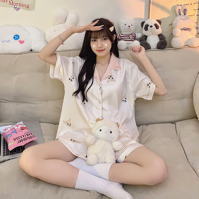 Bộ ngủ pijama nữ lụa mềm mát dễ thương size M L
