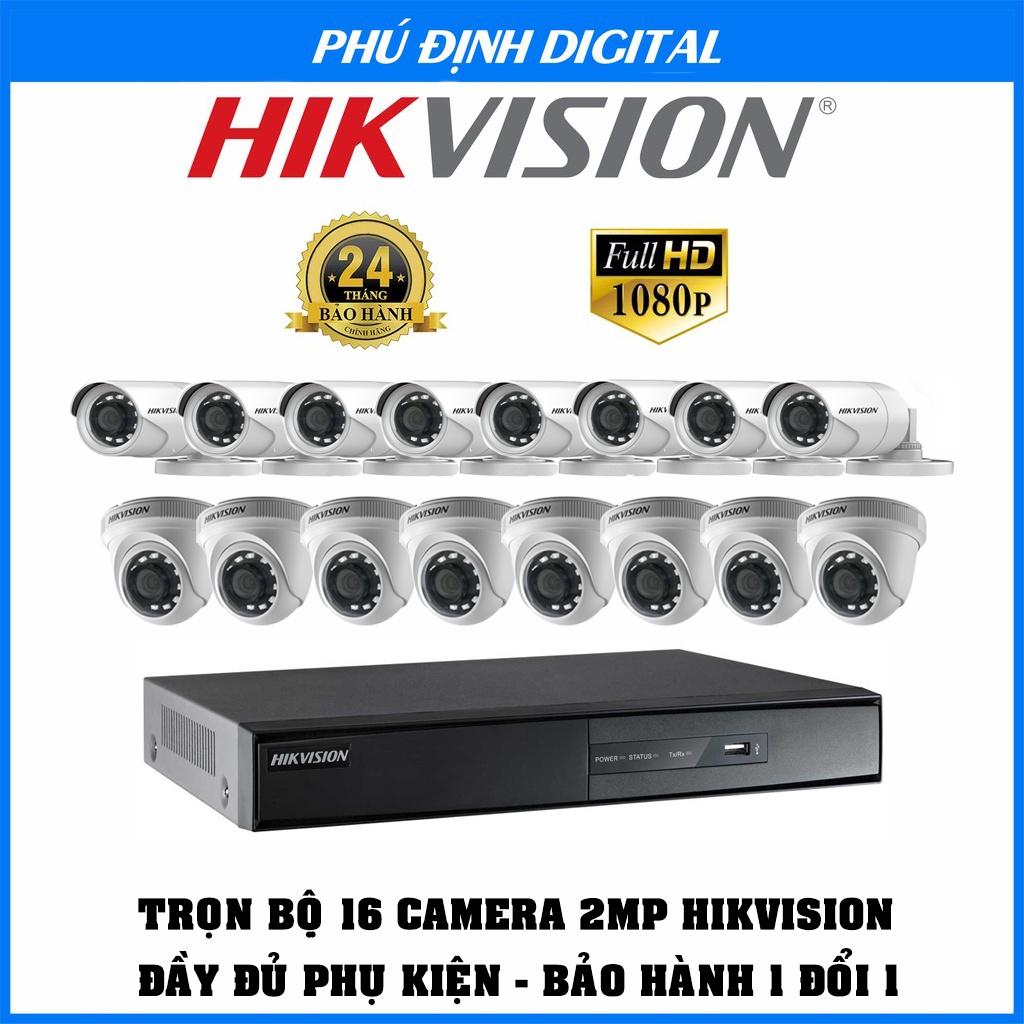 TRỌN BỘ 16 CAMERA 2MP HIKVISION SIÊU NÉT - Hàng Chính Hãng