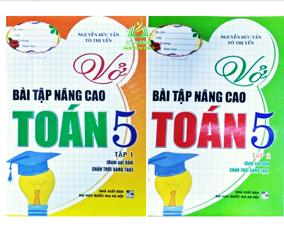 Sách - Combo vở bài tập nâng cao Toán Lớp 5 Tập 1 + 2 ( Dùng chung SGK chân trời sáng tạo) - HA