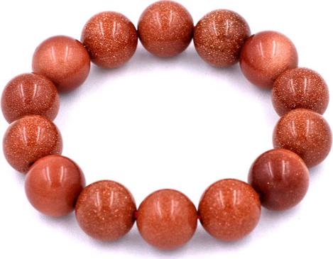 Vòng tay chuỗi hạt Đá Kim Sa 14 ly 15 hạt - hợp mệnh Kim, mệnh Thổ