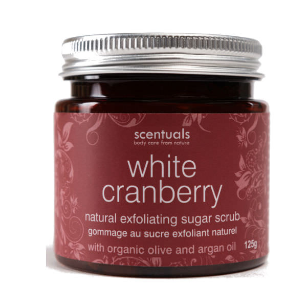 Tẩy Tế Bào Chết Nam Việt Quất White Cranberry Natural Exfoliating Sugar Scrub Scentuals (125g)