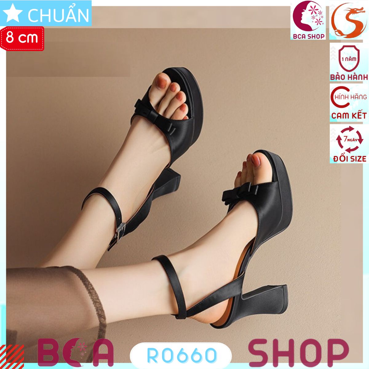 Giày cao gót hở mũi nữ 8 phân RO660 ROSATA tại BCASHOP lớp bề mặt vải sành điệu, duyên dáng kết hợp bên trong êm ái