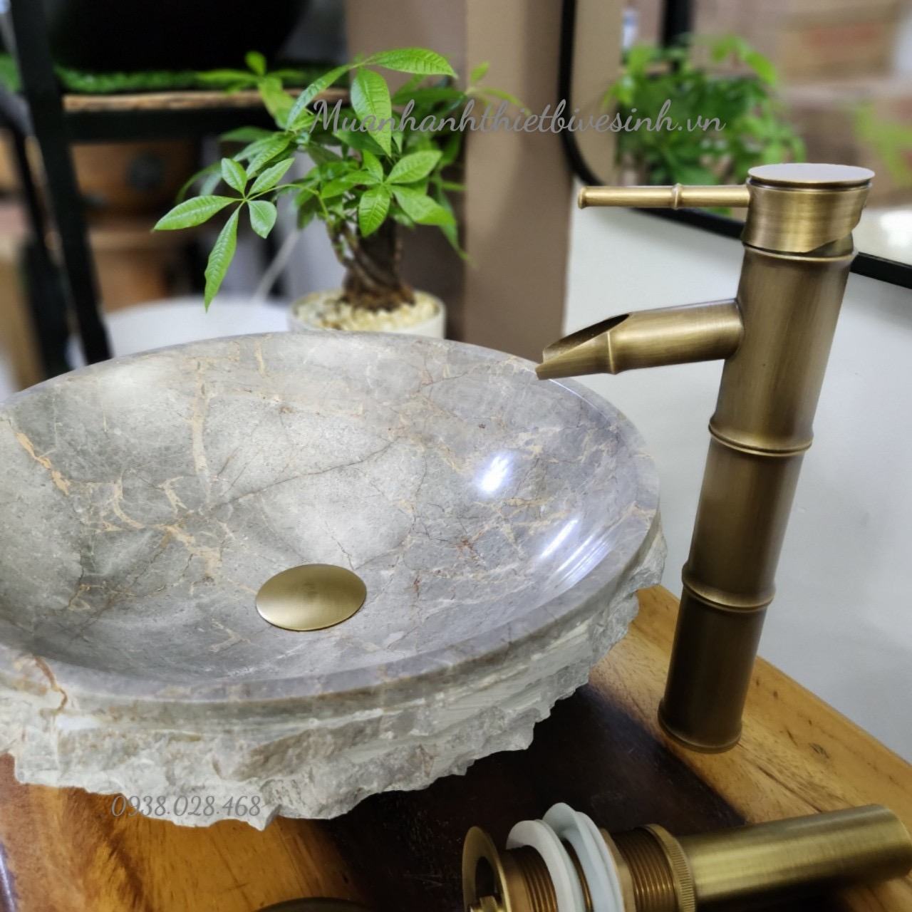 Lavabo đá tự nhiên - Lavabo đặt bàn đá tự nhiên - chậu rửa mặt đá tự nhiên