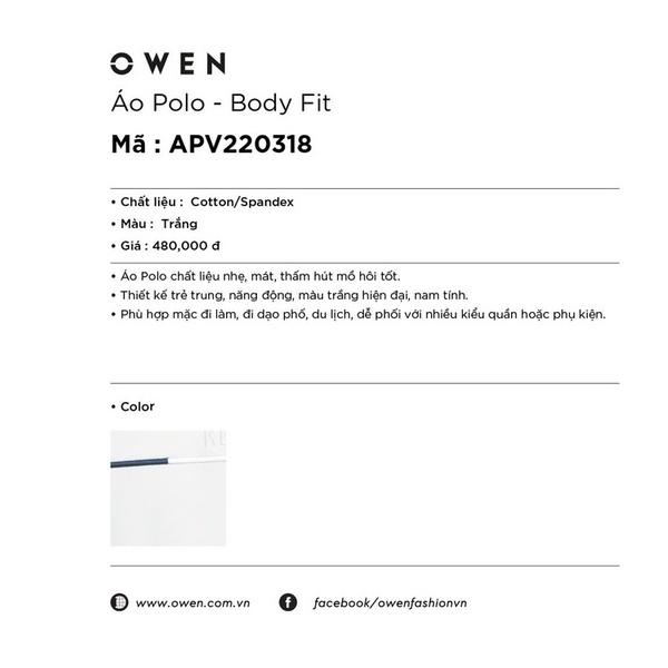 OWEN - Áo polo nam Owen màu trắng 220318 - Áo thun ngắn tay có cổ nam