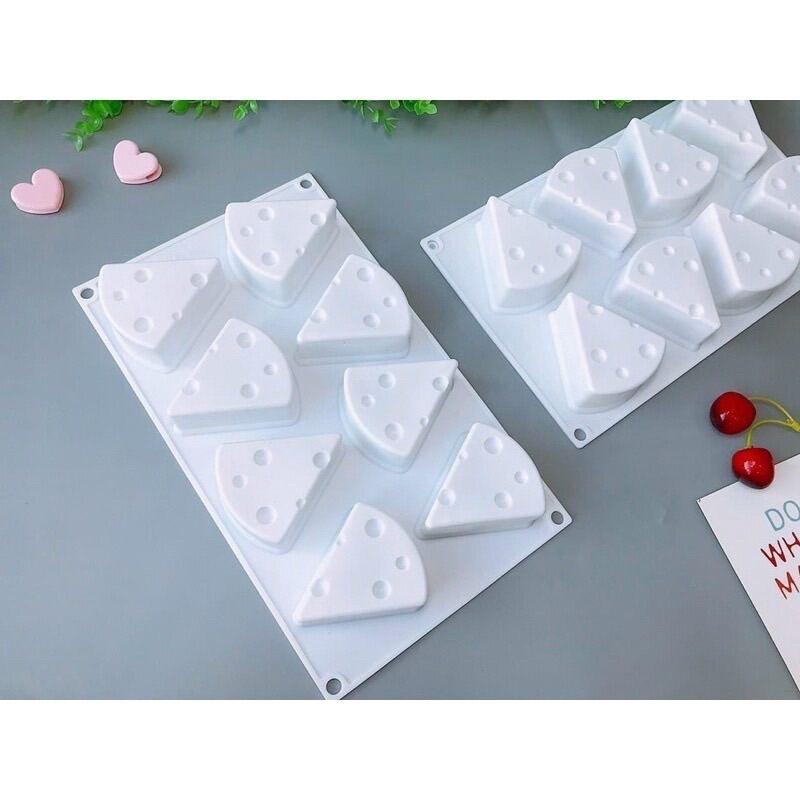 Khuôn làm bánh, pudding ăn dặm cho bé bằng silicon hình phomai, khuôn thỏ heo làm rau câu cho bé