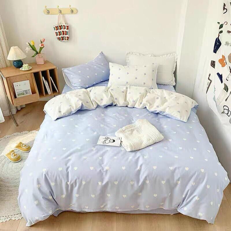 Bộ cotton poly tim 2 mặt 4 món hàng nhập