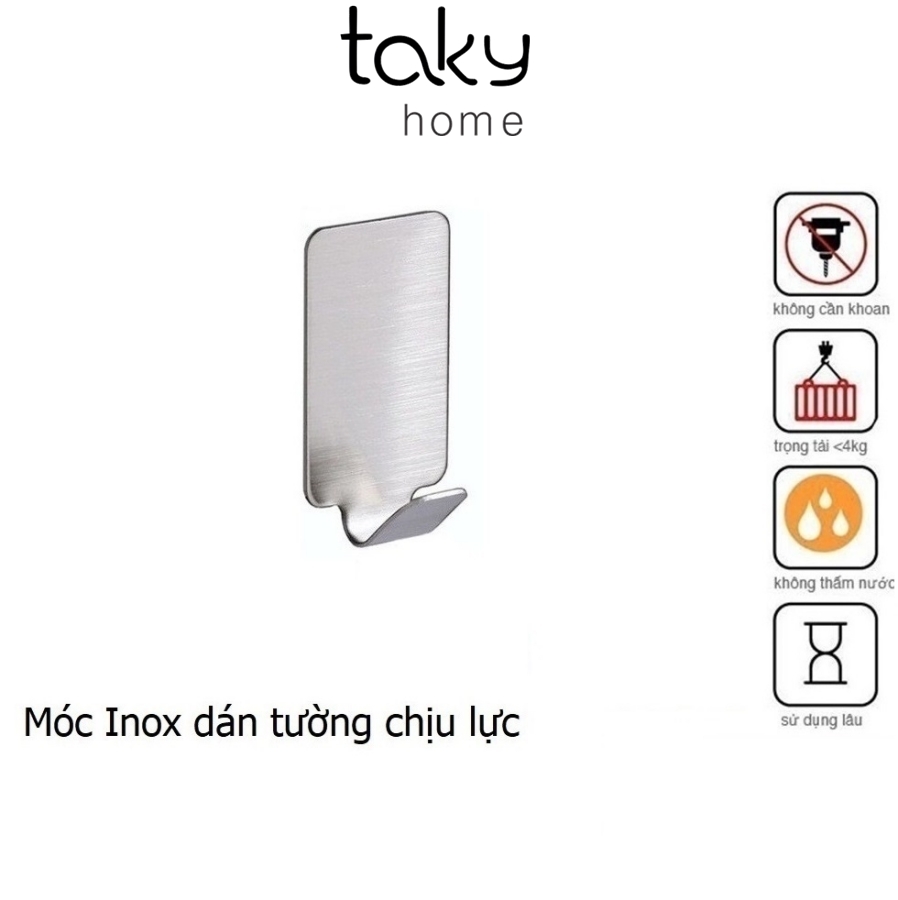 Móc Dán Tường Inox, Móc Treo Đa Năng, Móc Treo Đồ Dùng Nhà Tắm - Bếp Nhỏ Gọn Tiện Dụng, Treo Đồ Dùng Gia Đình. TakyHome 2002