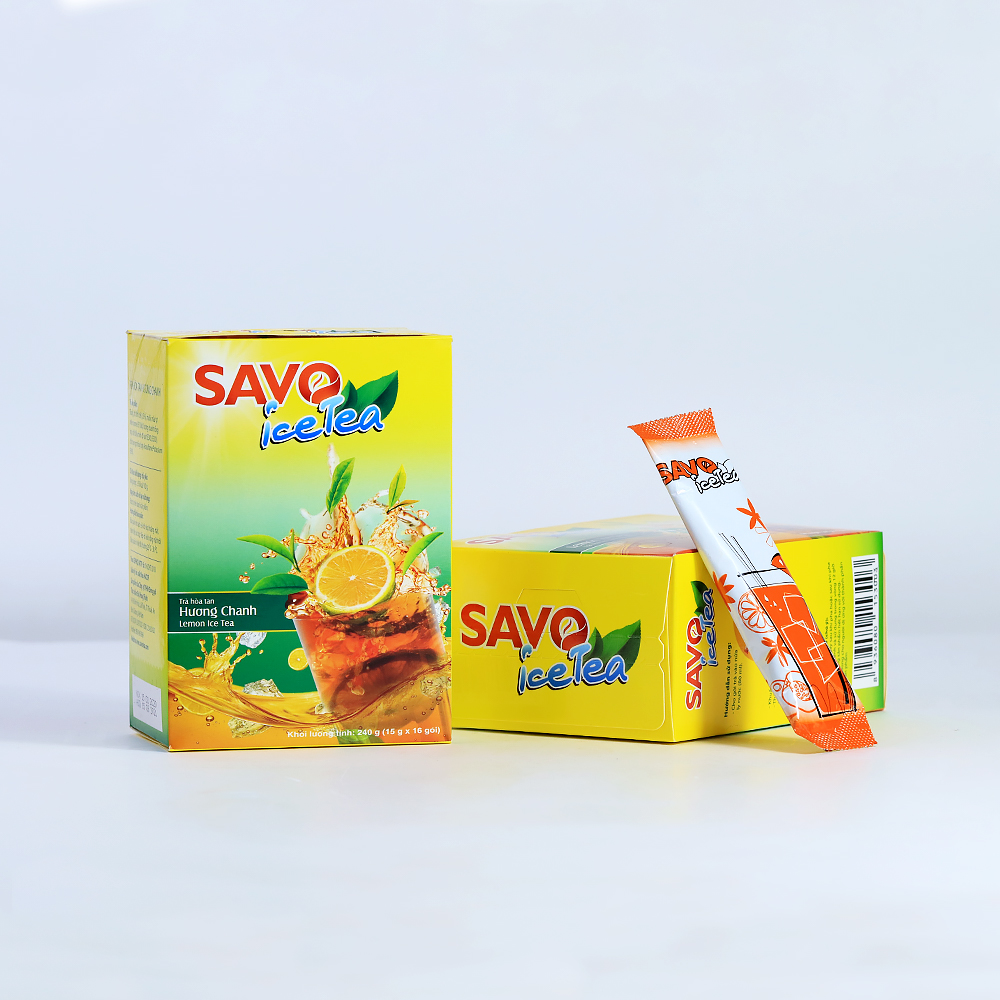 Trà SAVO Ice Tea Chanh (Lemon Ice Tea) - Hộp 16 gói x 15g