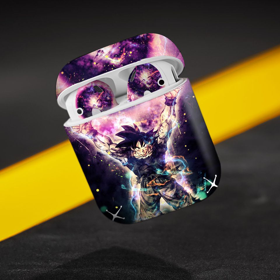 Miếng dán skin chống bẩn cho tai nghe AirPods in hình Songoku Dragon Ball - 7vnr093 (bản không dây 1 và 2