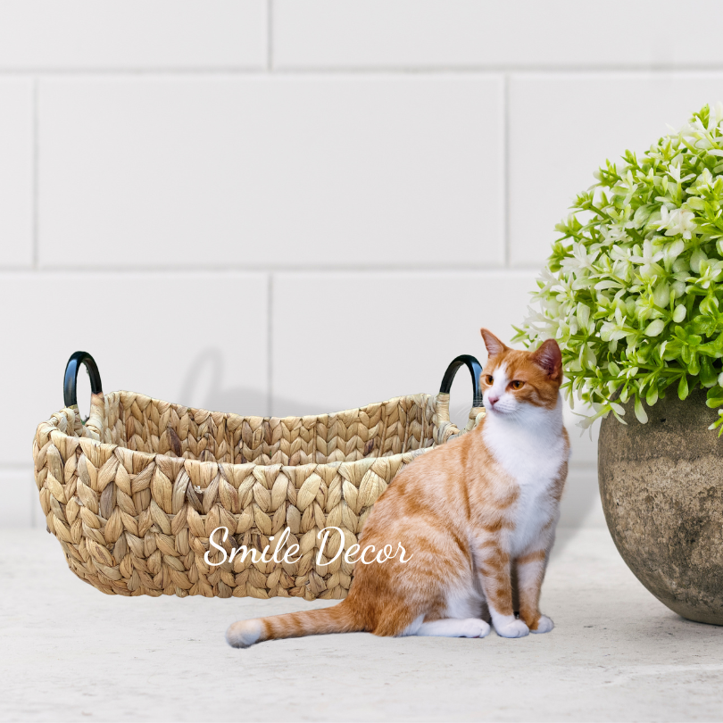 Ổ nằm cho chó mèo đan lục bình Smile Decor mềm mại, chắc chắn - Handwoven water hyacinth pets bed