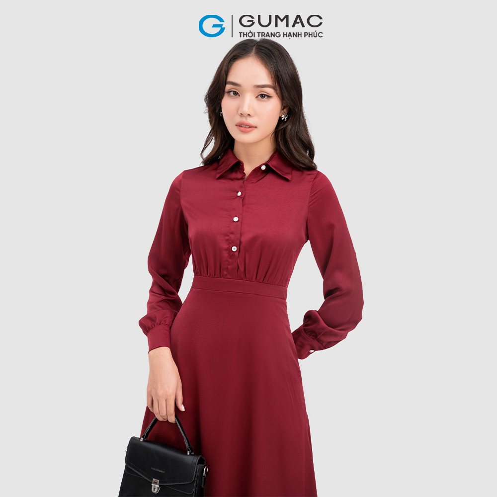 Đầm sơ mi GUMAC DC11098 phom A thanh lịch