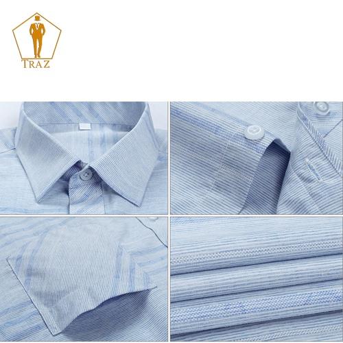 Áo Sơ Mi Nam Họa Tiết Karo Trung Niên TRAZ Dài, Ngắn Tay Vải Cotton111