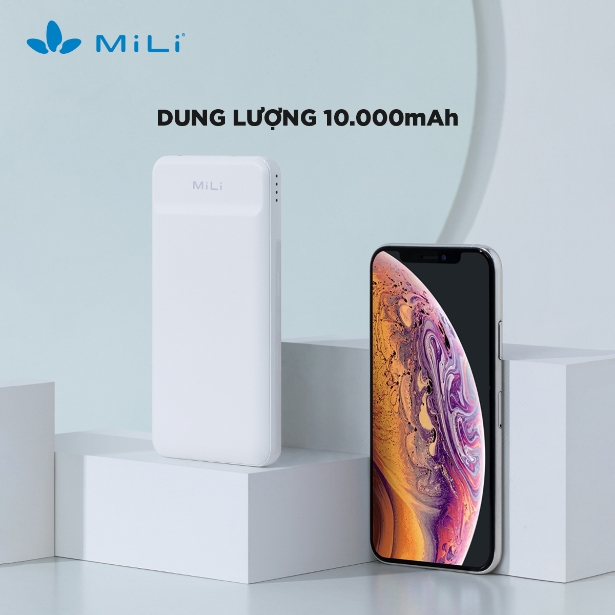 Pin Sạc Dự Phòng MiLi Power Shine II 10000mAh Tích Hợp Sạc Nhanh Chuẩn Fast Charge - HB-M90 - Hàng Chính Hãng