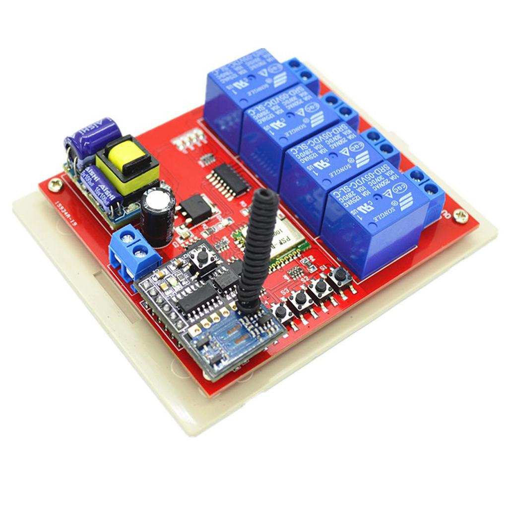 220V 4CH Channel 433Mhz Wireless Remote Control Switch Receiver