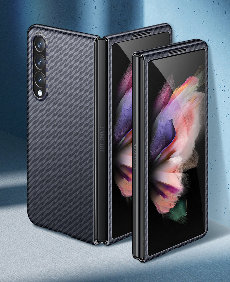 Ốp lưng dành cho Samsung Galaxy Z Fold 3 hiệu X Level vân sợi carbon chống sốc chống vân tay chống bẩn - Hàng nhập khẩu