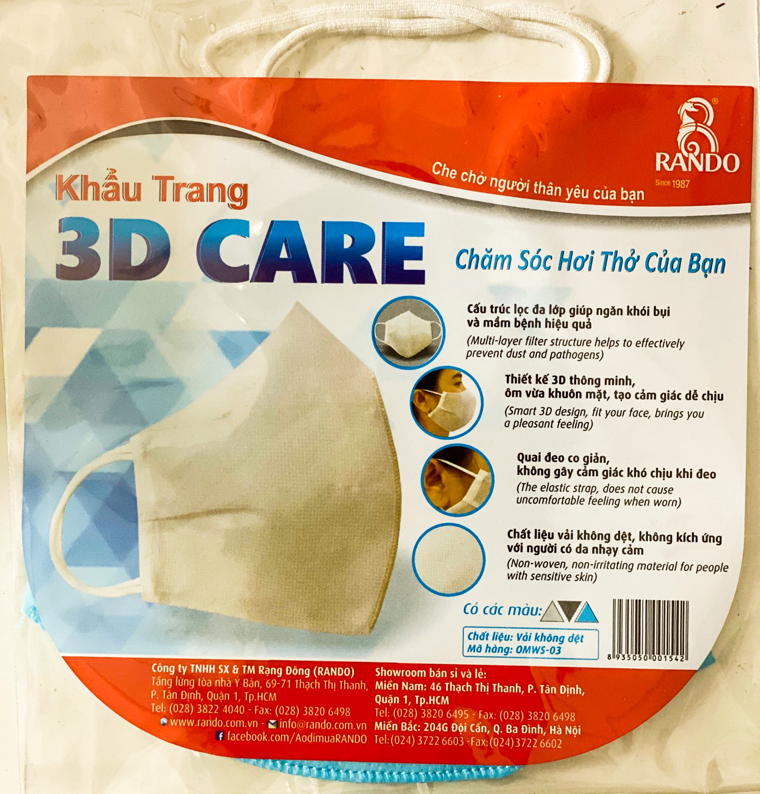 KHẨU TRANG 3D CARE COMBO 10 CÁI