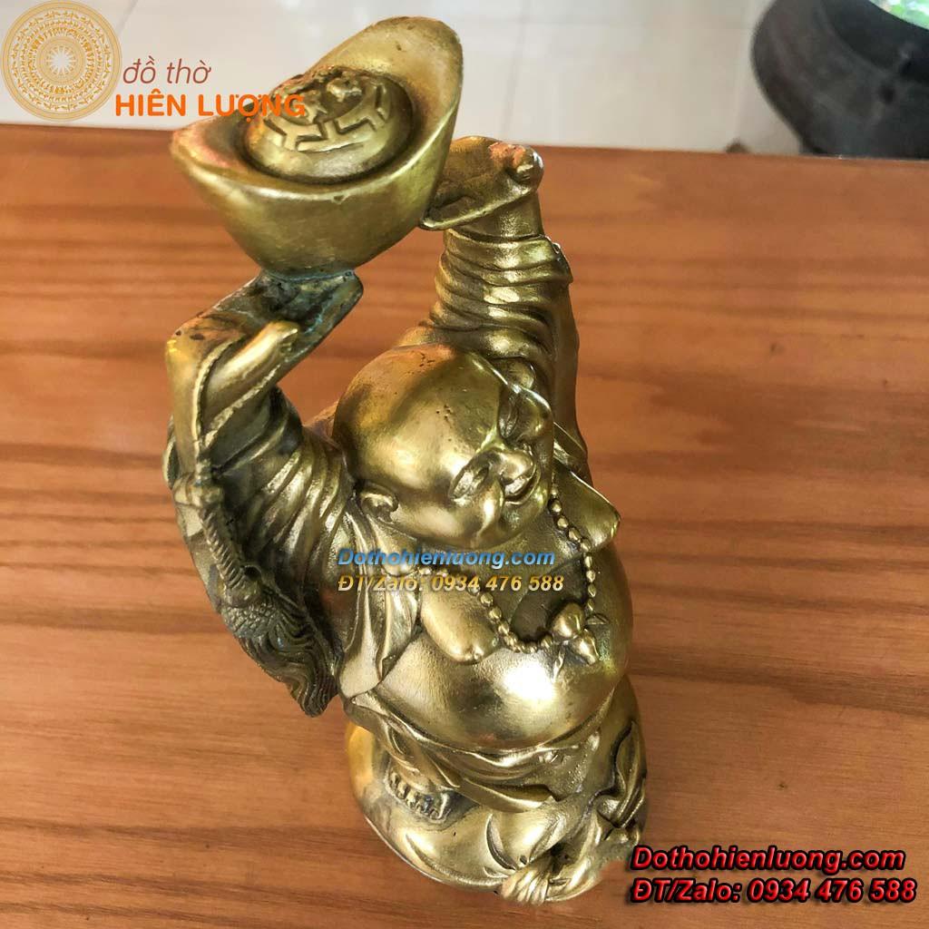 Tượng Di Lạc Bê Thỏi Vàng Bằng Đồng Vàng Cao 20cm