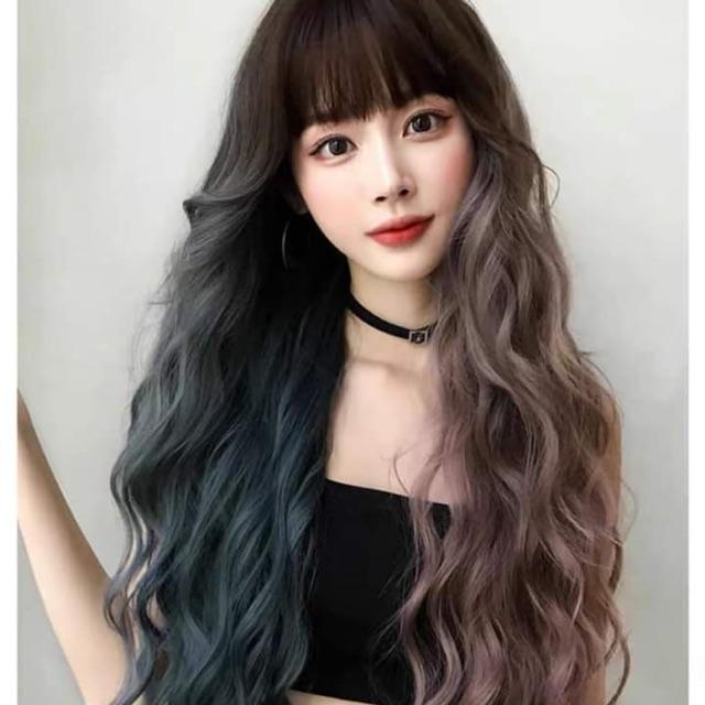 Tóc giả nguyên đầu xù omber️ - Tặng lưới chùm tóc