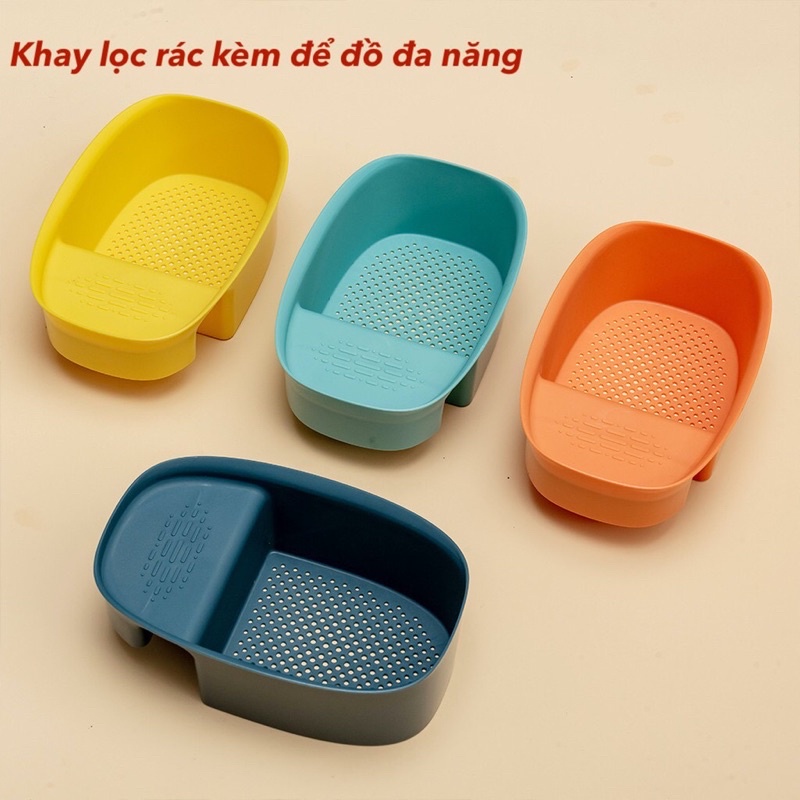 Khay Nhựa Treo Bồn Rửa Đa Năng Hình Bầu Dục Tiện Lợi