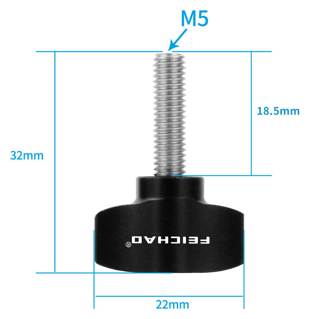 FEICHAO M5x18mm Vít Tay Siết Bu Lông Sợi Thép Không Gỉ Nhôm T Đầu Kẹp Núm Tay Cầm M5 Vít Cho Gopro /Insta360