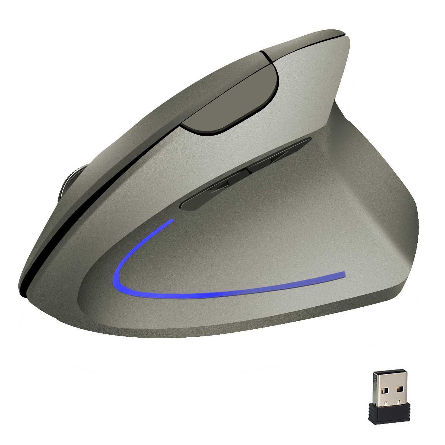 UTHAI DB39 Mới Chuột Không Dây 2.4G Dọc Chuột Pin Bên Ngoài Máy Tính Văn Phòng 1600dp Chuột Không Dây Phù Hợp Cho Laptop