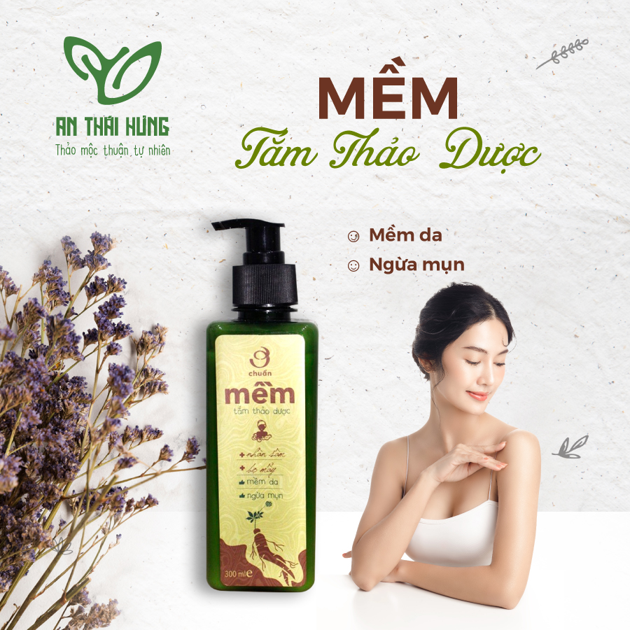 MỀM - Sữa tắm thảo dược An Thái Hưng - 300ml mềm da, ngăn ngừa mụn