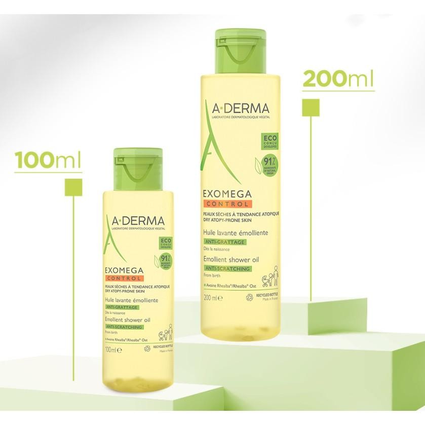 Dầu tắm dành cho da khô, da cơ địa A-Derma Exomega Control Shower Oil 200ML