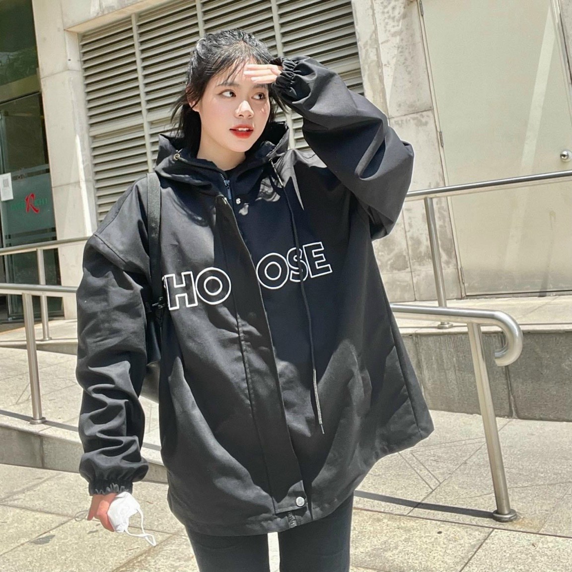 Áo khoác dù CHOOSE Jacket 2 Lớp Unisex , Áo khoác kaki lót dù CHOOSE màu đen ảnh thật unisex , áo khoác phao có nón kaki dù gió nhẹ from rộng ulzzang