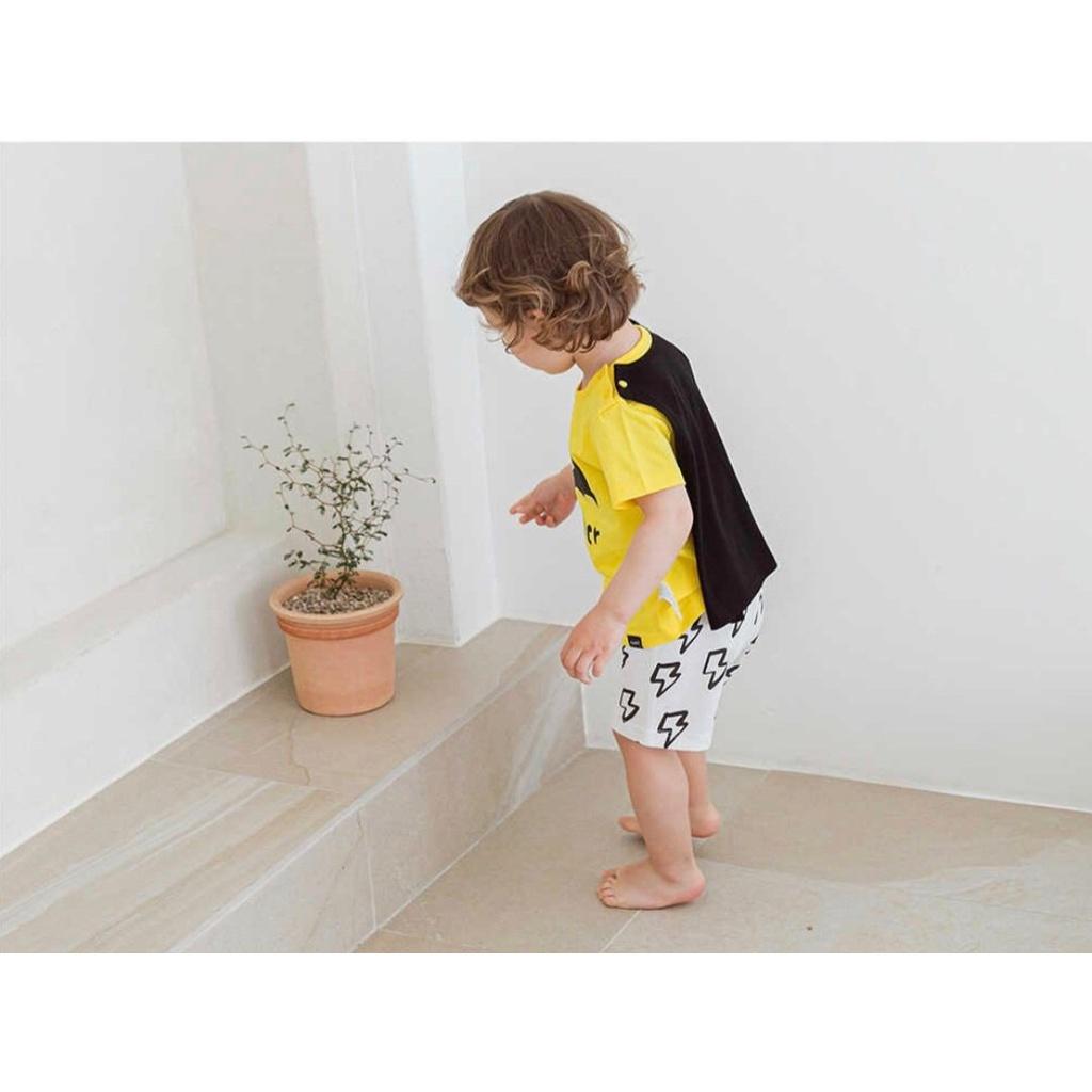 BỘ NGẮN CAO CẤP BÉ TRAI NỘI ĐỊA HÀN, CHẤT COTTON ORGANIC, MẪU NGƯỜI DƠI
