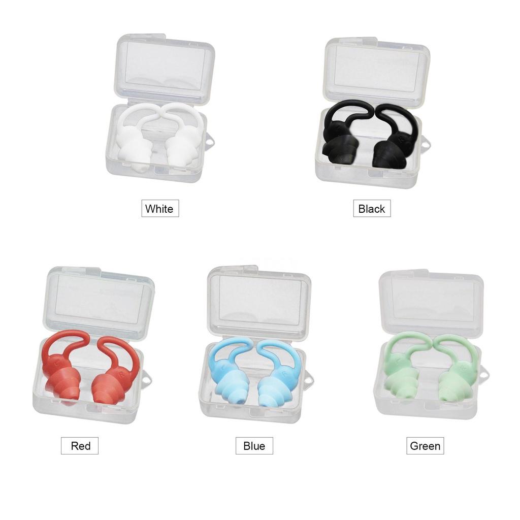 Hộp nút tai chống nước chống ồn bằng silicon mềm dùng đeo khi đi tắm bơi làm đồ gỗ và đi du lịch