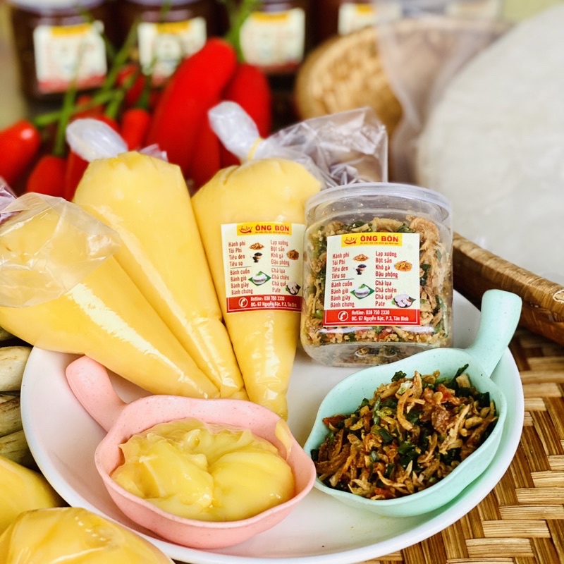 Combo Bơ Vàng Vs Muối Tôm Hành Phi - Tặng 70g Bánh Tráng Tôm Phơi Sương