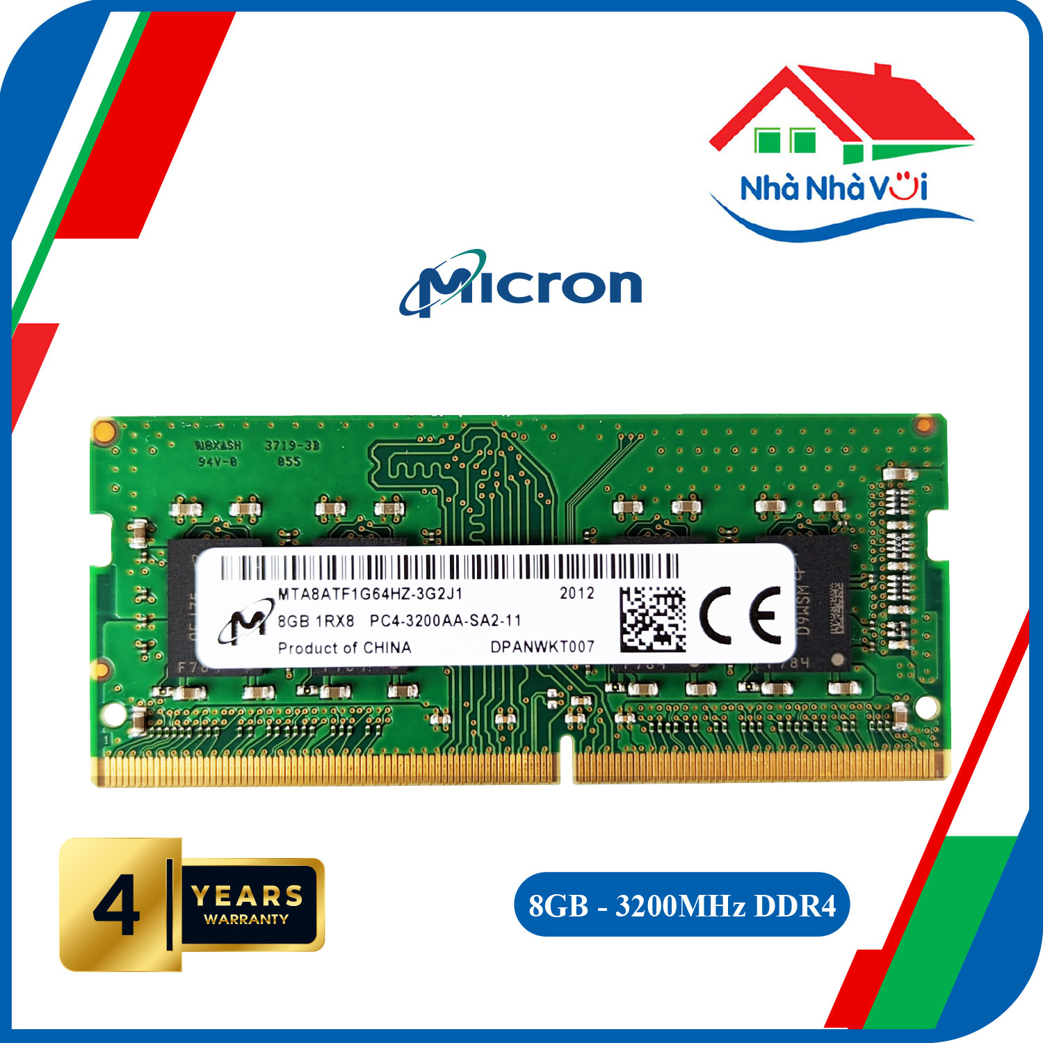 Ram Laptop Micron 8GB Bus 3200 DDR4 - Hàng Nhập Khẩu