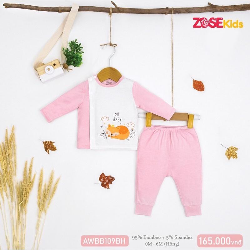 Bộ Zose kids sơ sinh sợi tre cài lệch ZoseKids