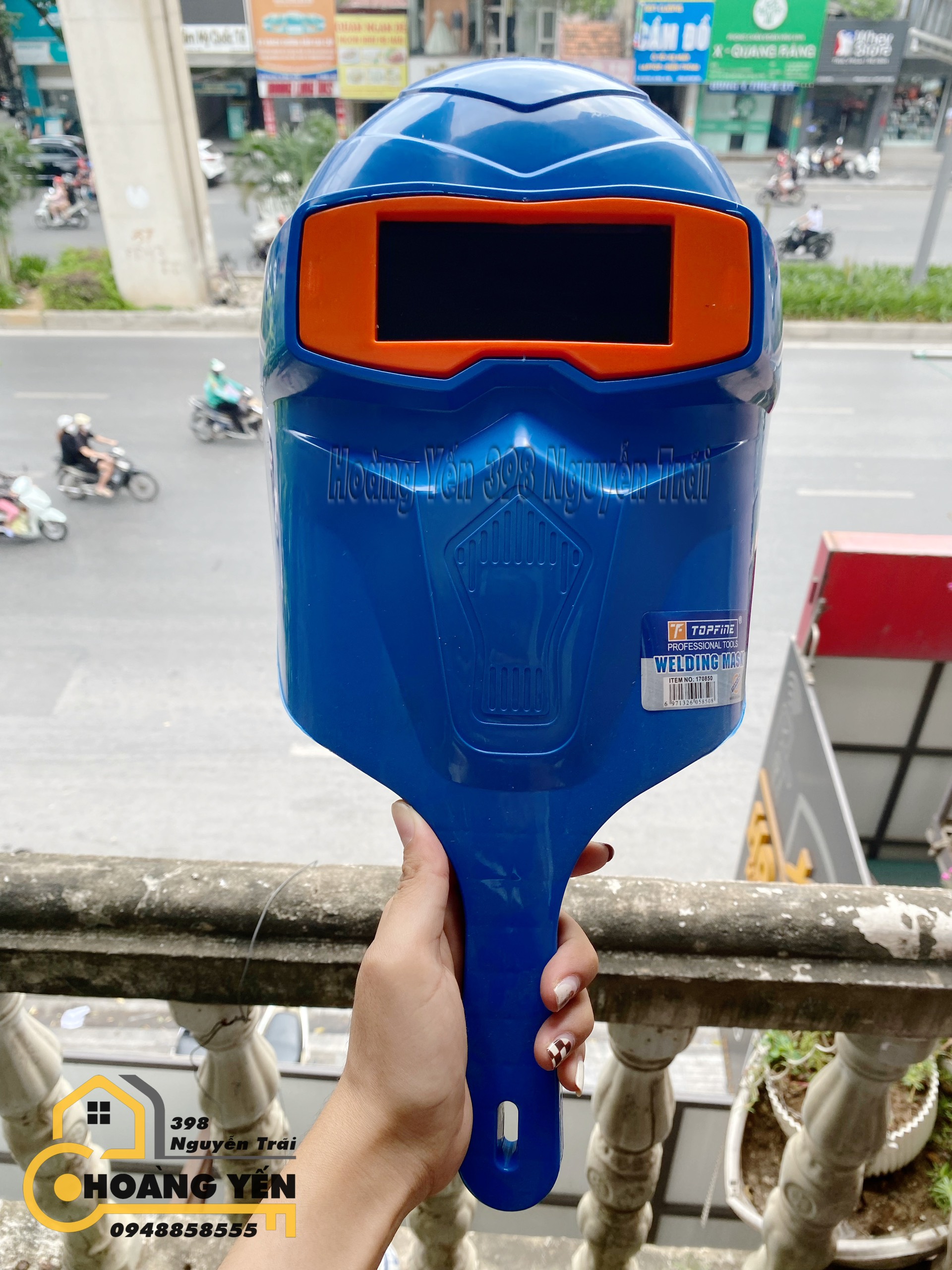 Mặt nạ hàn cầm tay bằng nhựa dày dặn Topfine chống tia các tia lửa điện, bức xạ