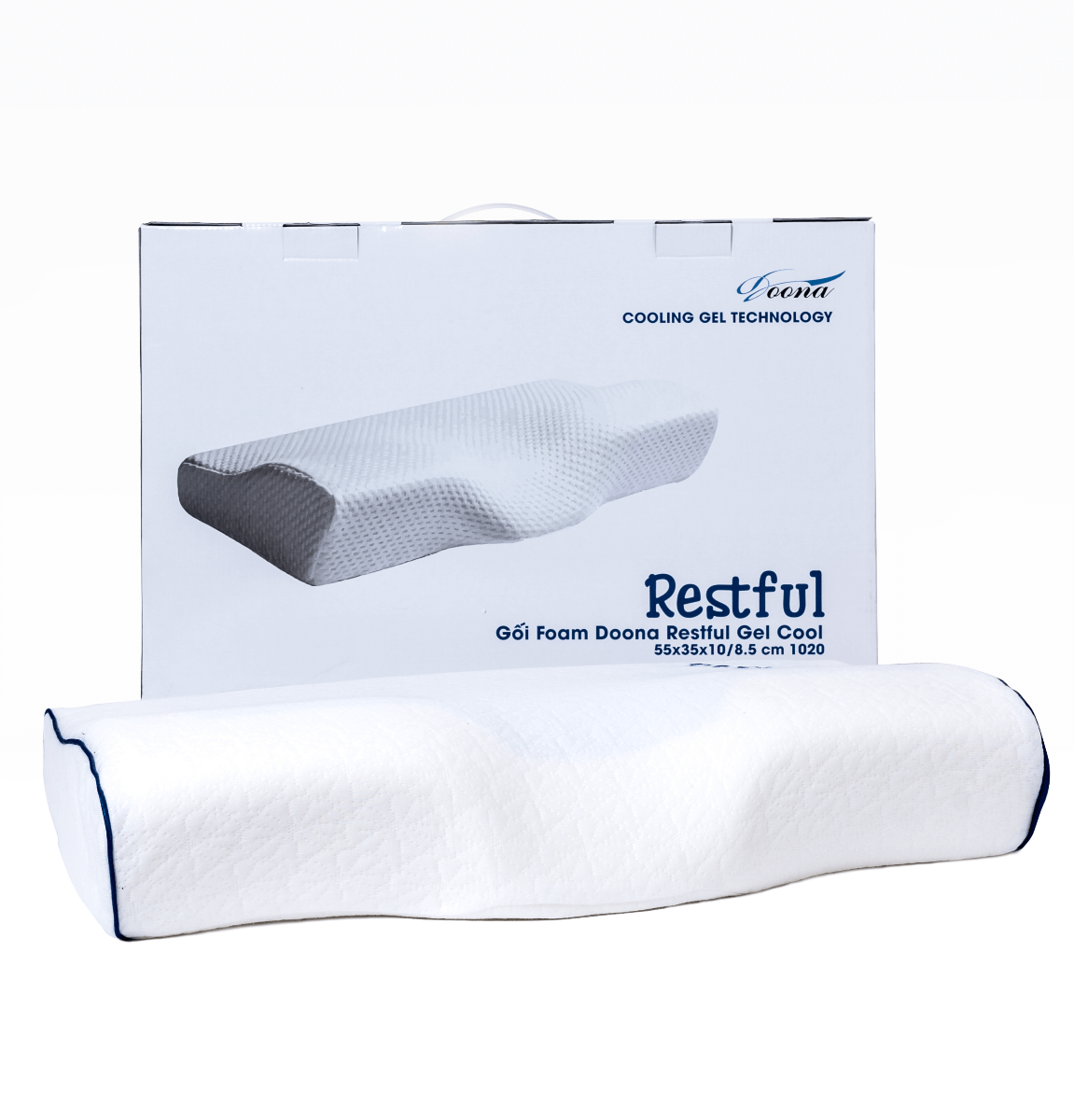 Gối Foam Doona Restful Gel Cool 35x55cm giảm đau cổ vai gáy