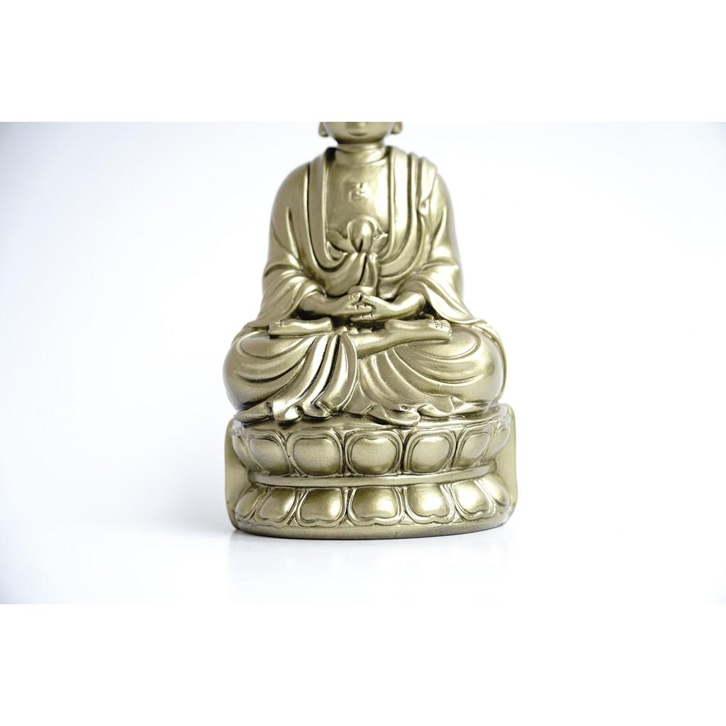 Tượng Phật A Di Đà ngồi xi mạ đồng - Cao 15cm
