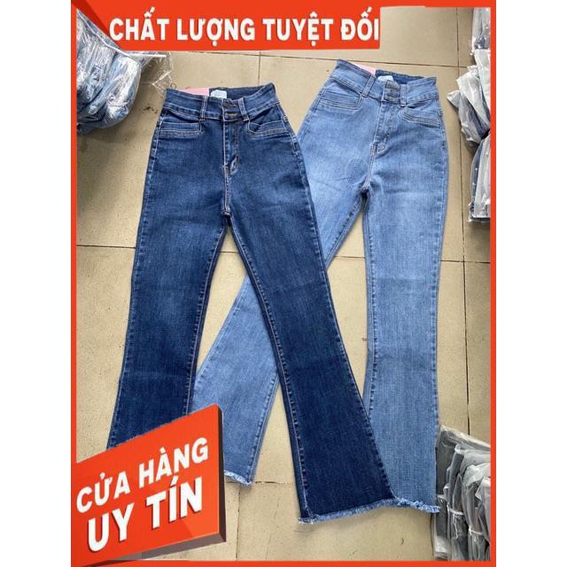 QUẦN ỐNG BASS LOE DÁNG DÀI CHẤT JEANS SIÊU ĐẸP- ảnh thật shop chụp