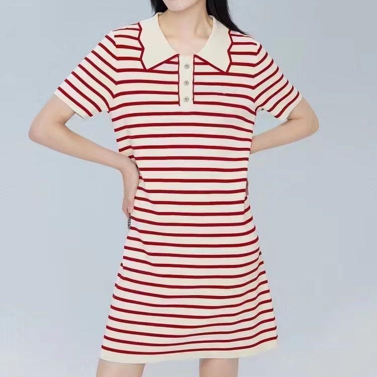 Váy polo len mongtoghi kiểu dáng suông tay ngắn cổ bẻ thiết kế Quảng Châu cao cấp trẻ trung