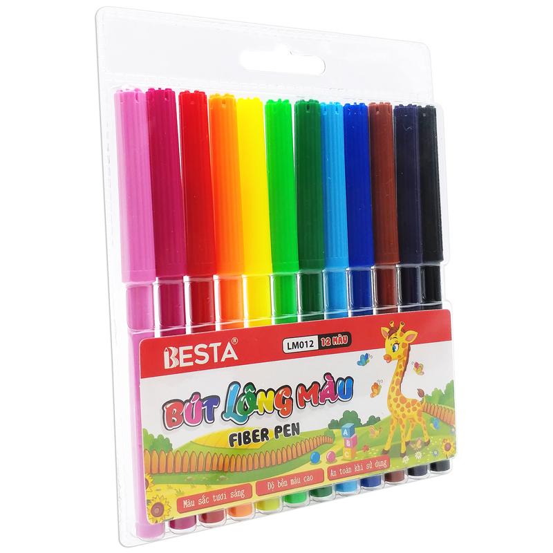 Vỉ 12 Bút Lông Màu - Besta LM012