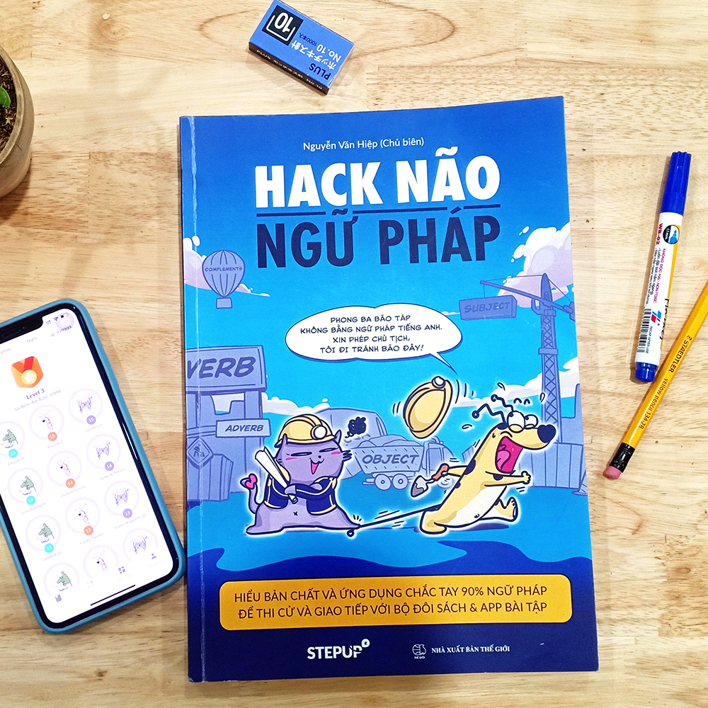 Hack Não Ngữ Pháp (Step Up English) - Học ngữ pháp bằng sơ đồ, App giải thích chi tiết lỗi sai, giúp hiểu bản chất, dễ dàng ứng dụng vào giao tiếp và thi cử
