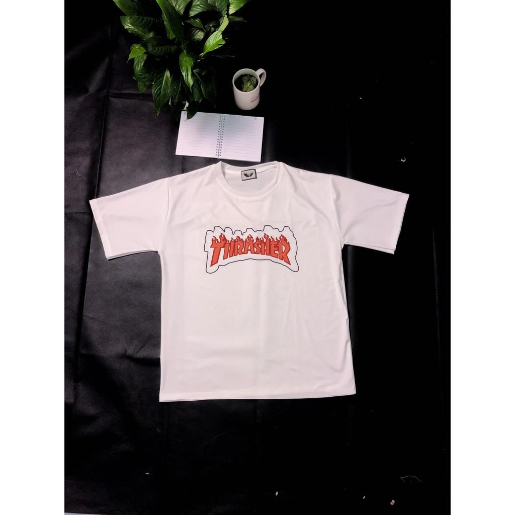 Áo Thun Unisex Form Rộng Tay Lỡ In Hình THRASHER