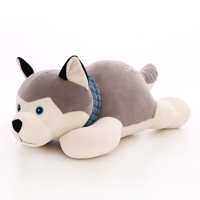 Thú Bông Chó Husky Nằm 45cm Siêu Mịn