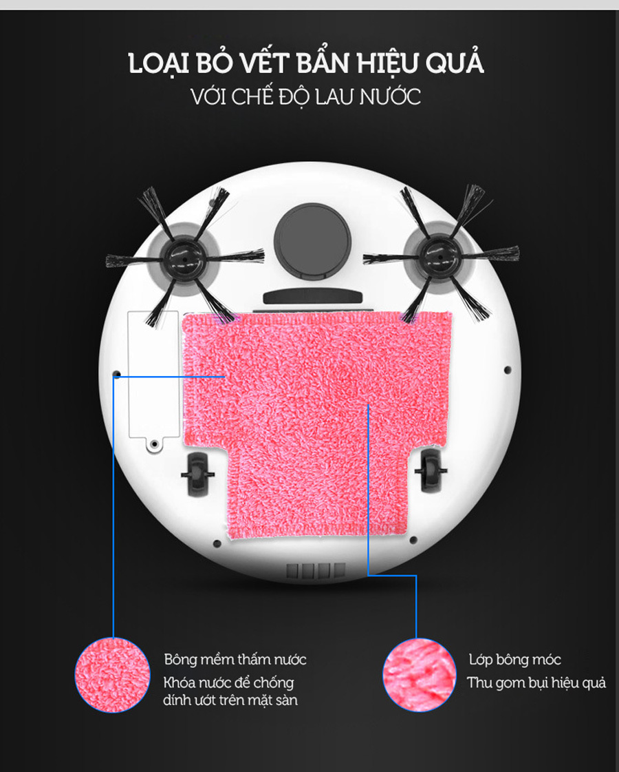 ROBOT HÚT BỤI Tự Động Dọn Nhà Thông Minh Công Nghệ AI  Bản Nâng Cấp Cao Cấp Tự động hút bụi, lau nhà