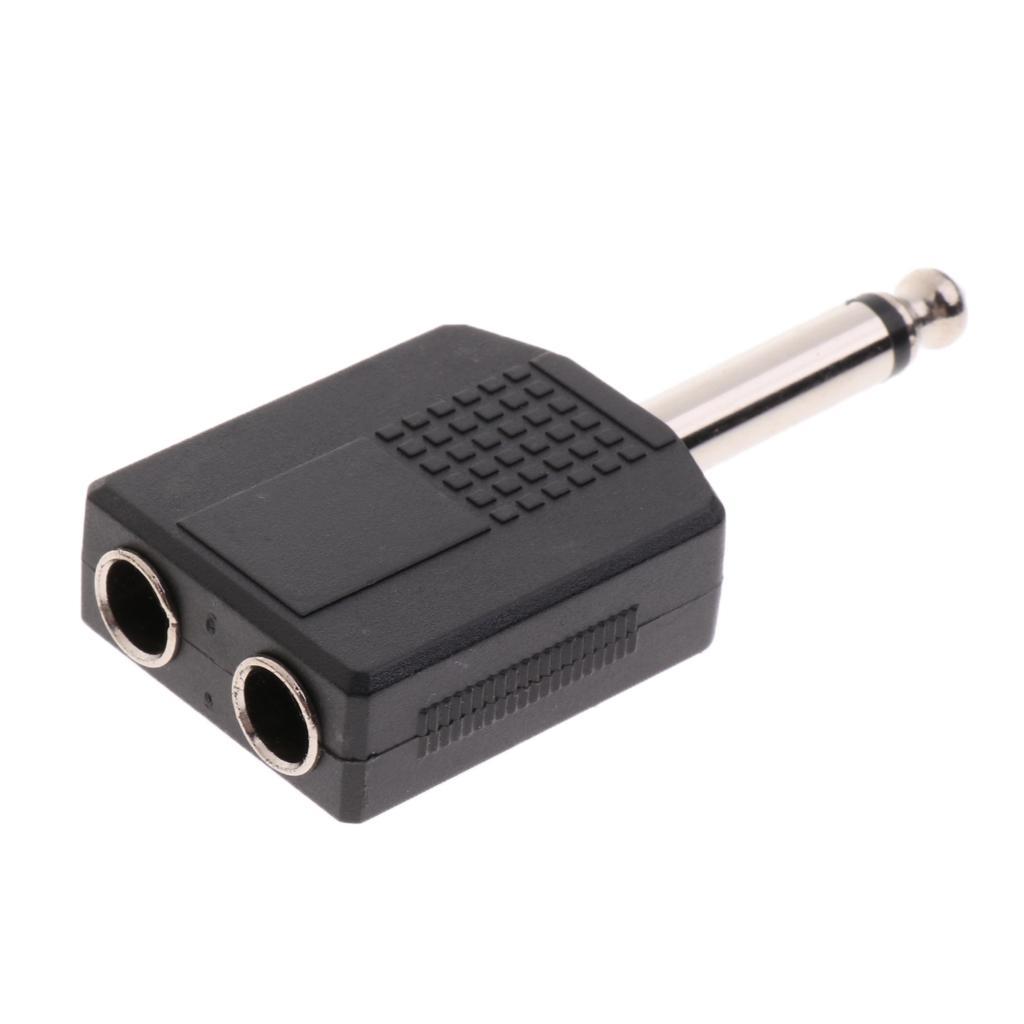 5Pcs 6.5mm/6.35mm Male to 2 Female Audio Adapter Y Splitter