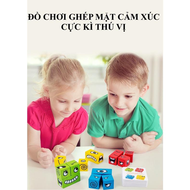 Đồ Chơi Xếp Hình Khối Gỗ Đồ Chơi Ghép Mặt Cảm Xúc Bằng Gỗ Cho Bé Giúp Con Phát Triển Trí Tưởng Tượng