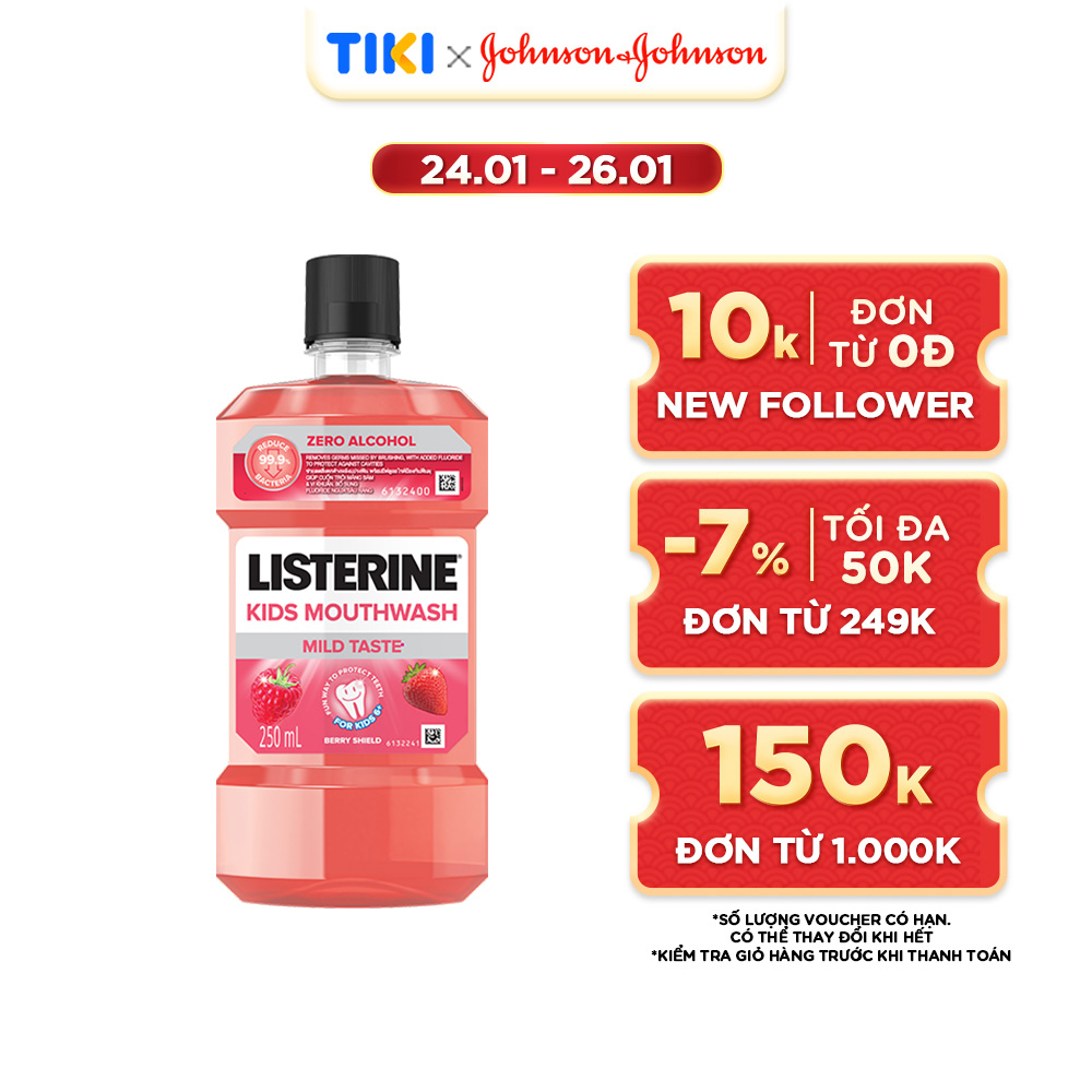 Nước Súc Miệng Listerine Kids dành riêng cho trẻ trên 6 tuổi 250ml -
